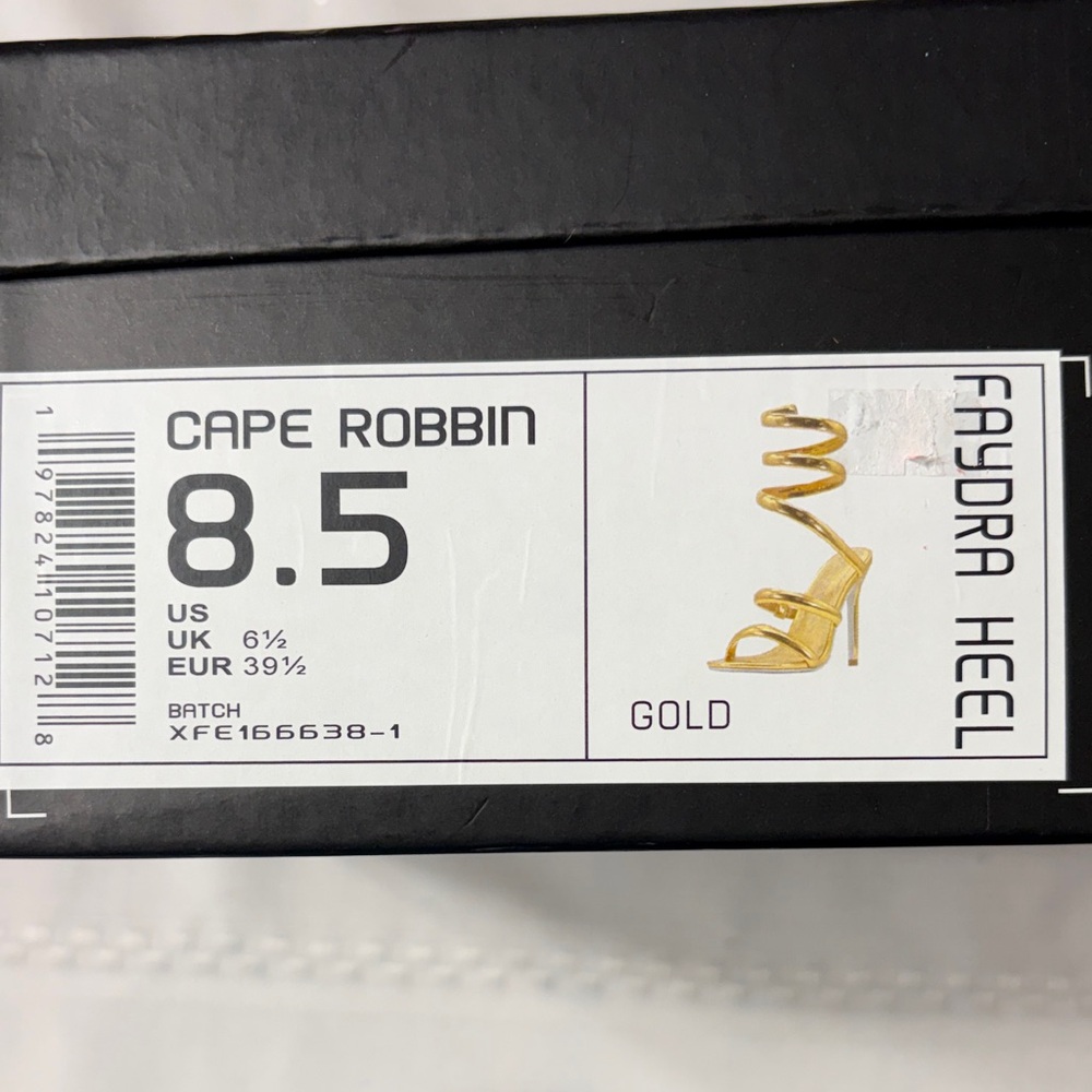 New Cape Robbin Gold Metallic Spiral Strap High Heel Sandals - Women’s 8.5 - Picture 4 of 10